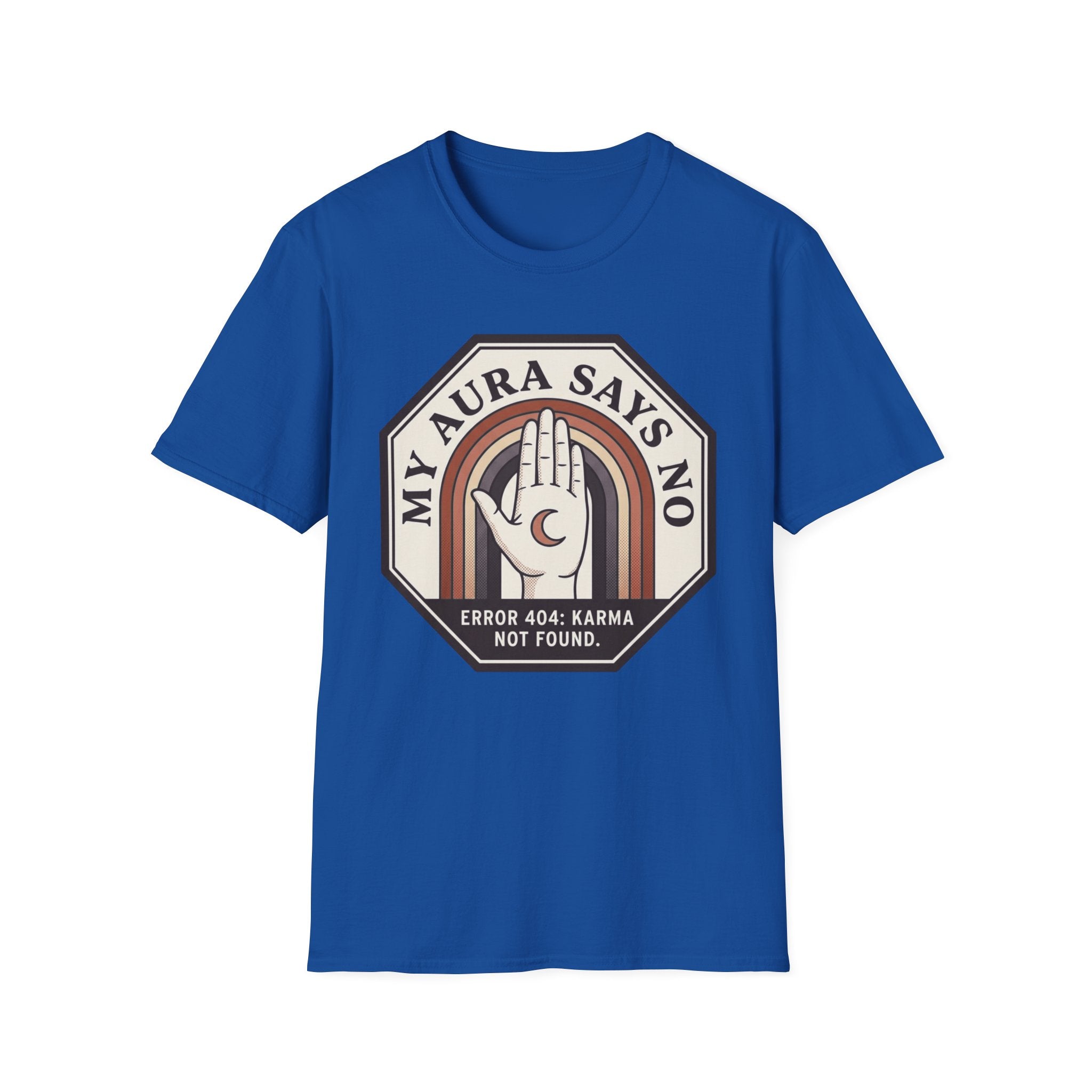 My Aura Says No T‑Shirt | Retro Spiritual Palm Print Tee