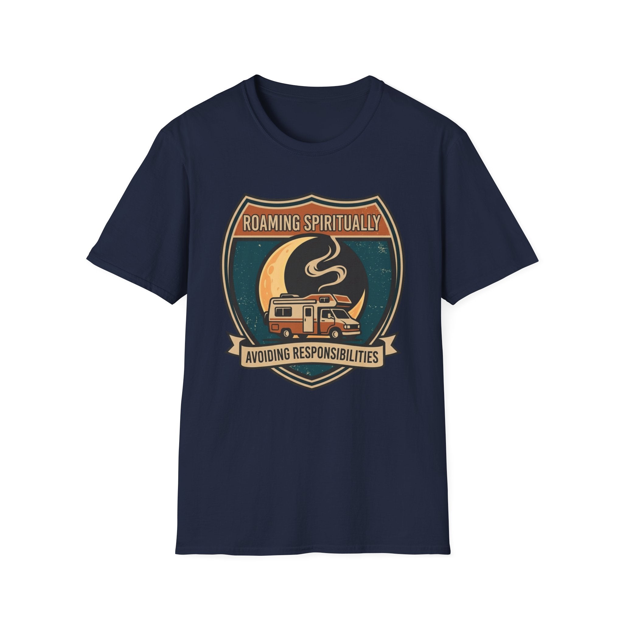 Roaming Spiritually RV T-Shirt | Retro Camper Moon Graphic Tee
