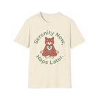 Serenity Now, Naps Later T-Shirt | Cute Meditating Cat Tee