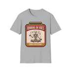Running on Vibes and Caffeine T-Shirt | Skeleton Yoga Retro Graphic Tee