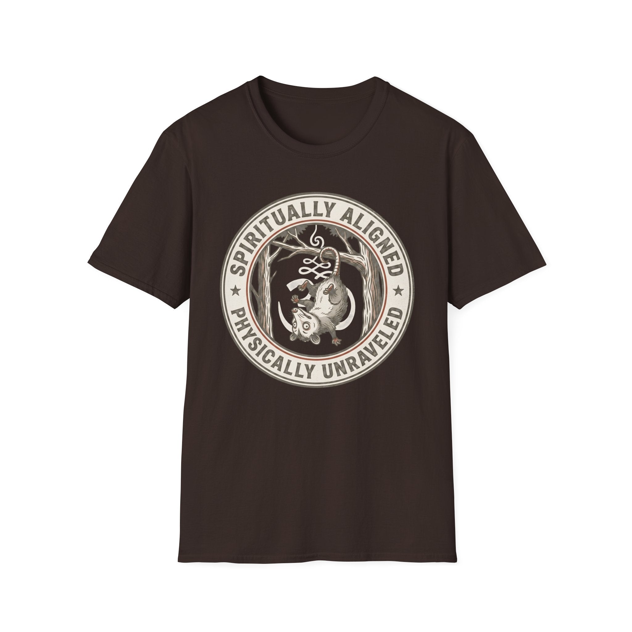 "Spiritually Aligned, Physically Unraveled" Sloth Graphic T-Shirt