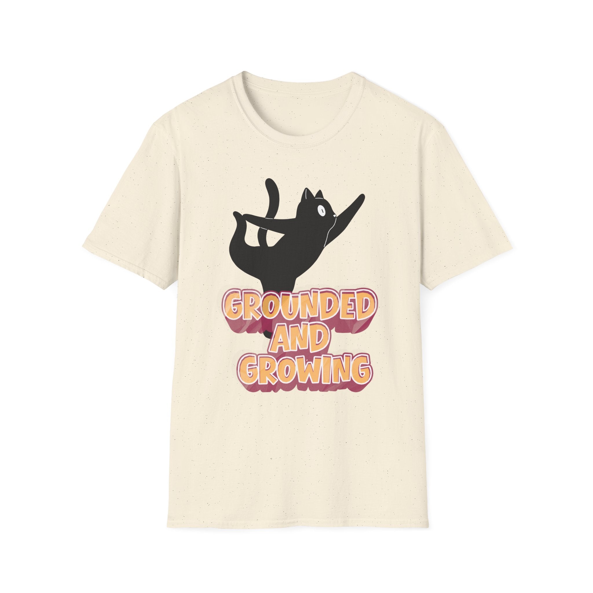 Grounded and Growing T-Shirt | Playful Yoga Cat Graphic Tee