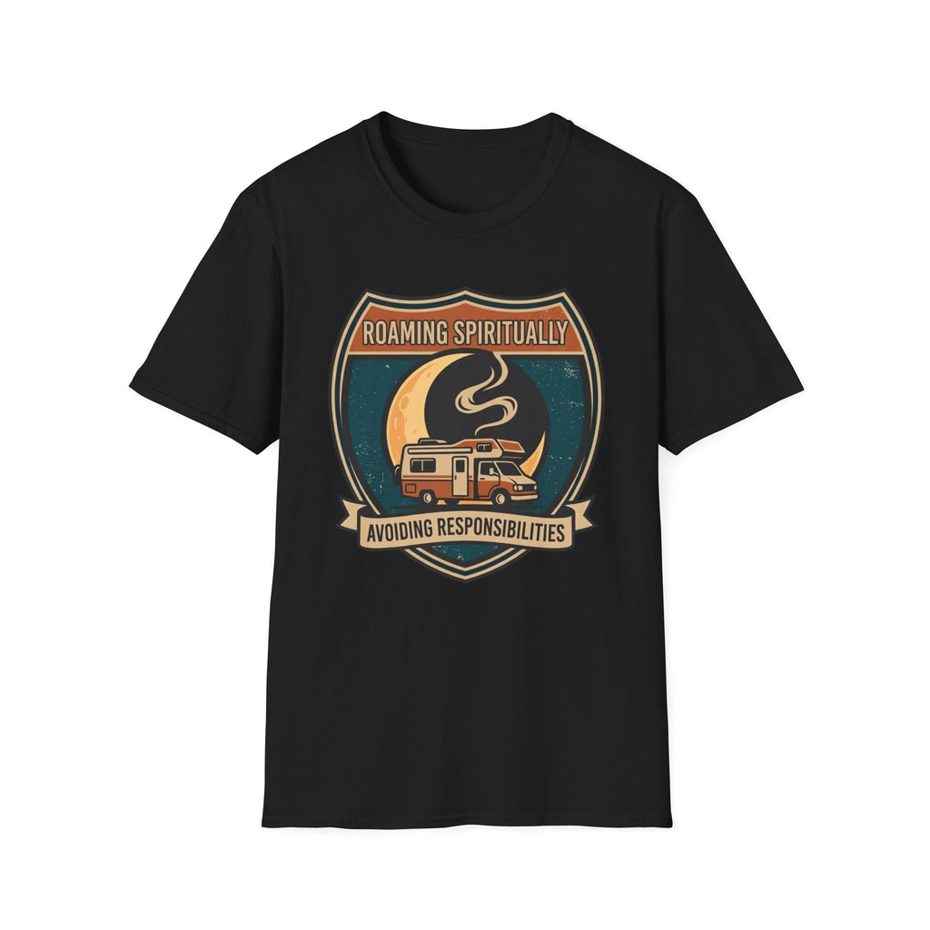 Roaming Spiritually RV T-Shirt | Retro Camper Moon Graphic Tee