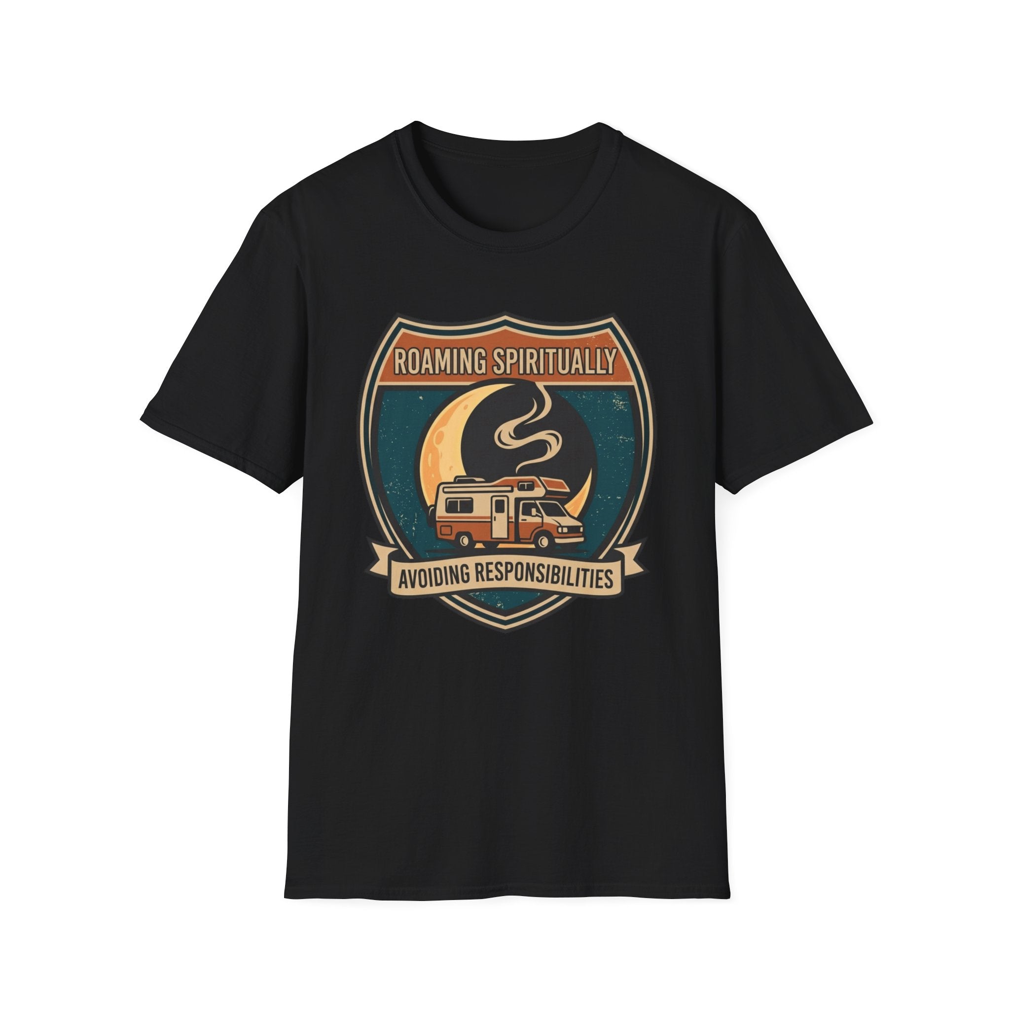 Roaming Spiritually RV T-Shirt | Retro Camper Moon Graphic Tee
