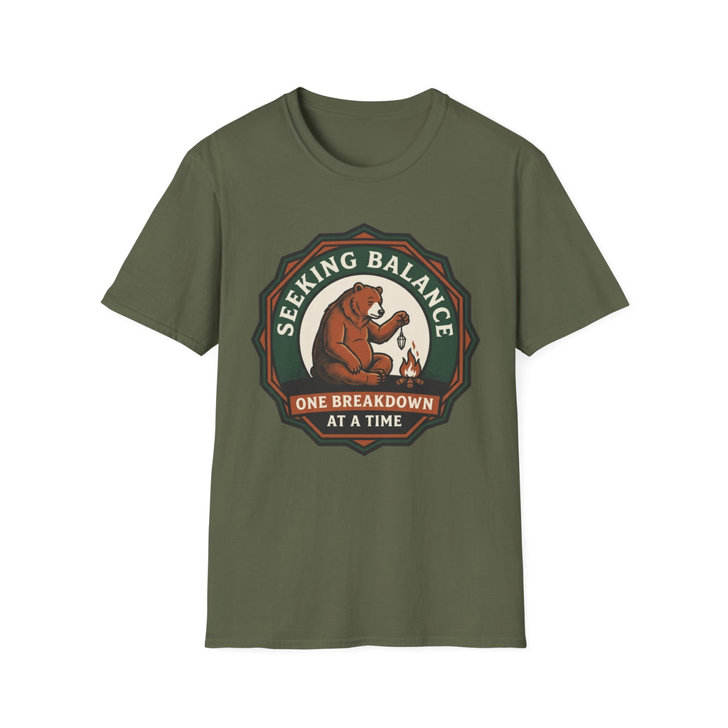 Seeking Balance Bear T-Shirt | "One Breakdown at a Time" Mental Health Awareness Tee