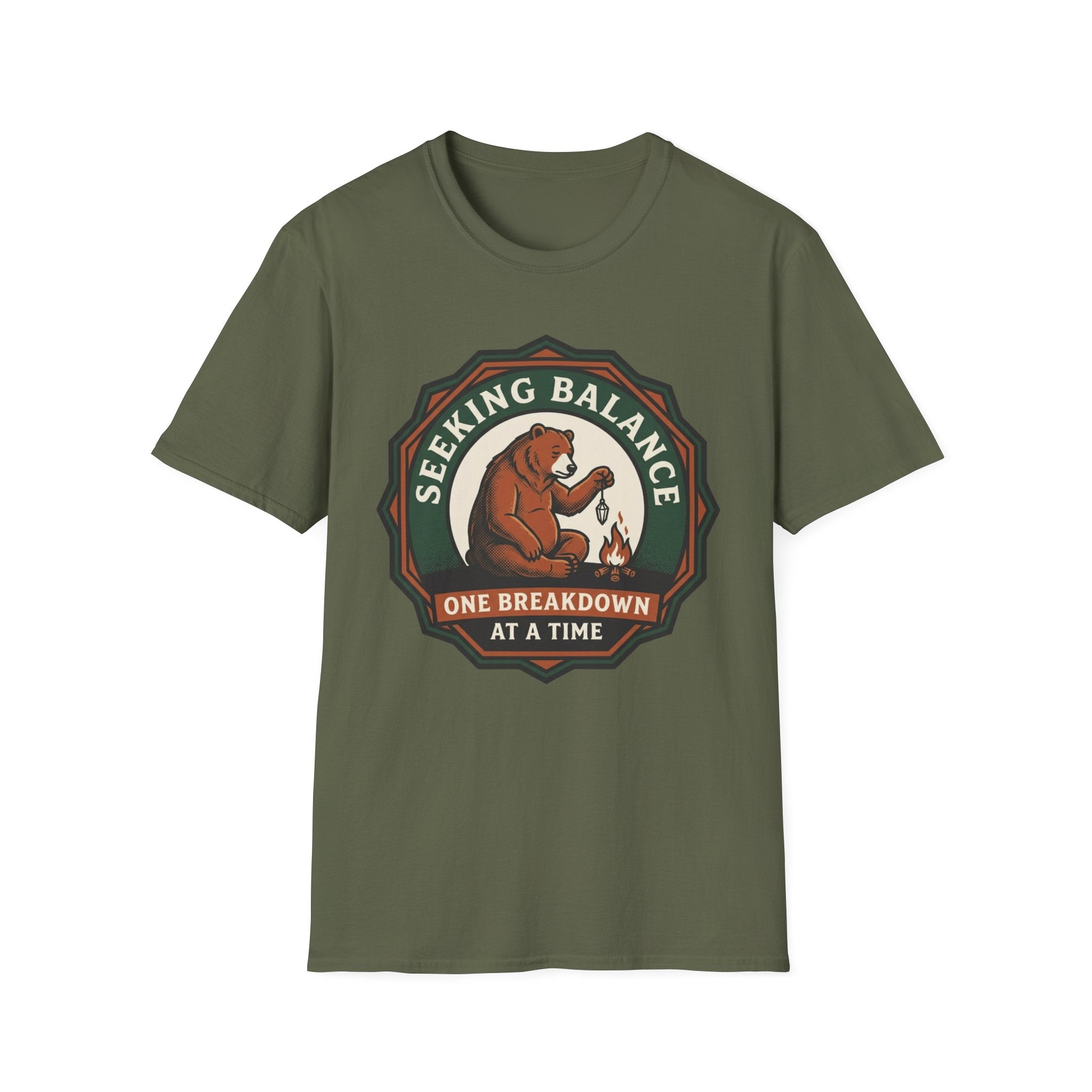 Seeking Balance Bear T-Shirt | "One Breakdown at a Time" Mental Health Awareness Tee