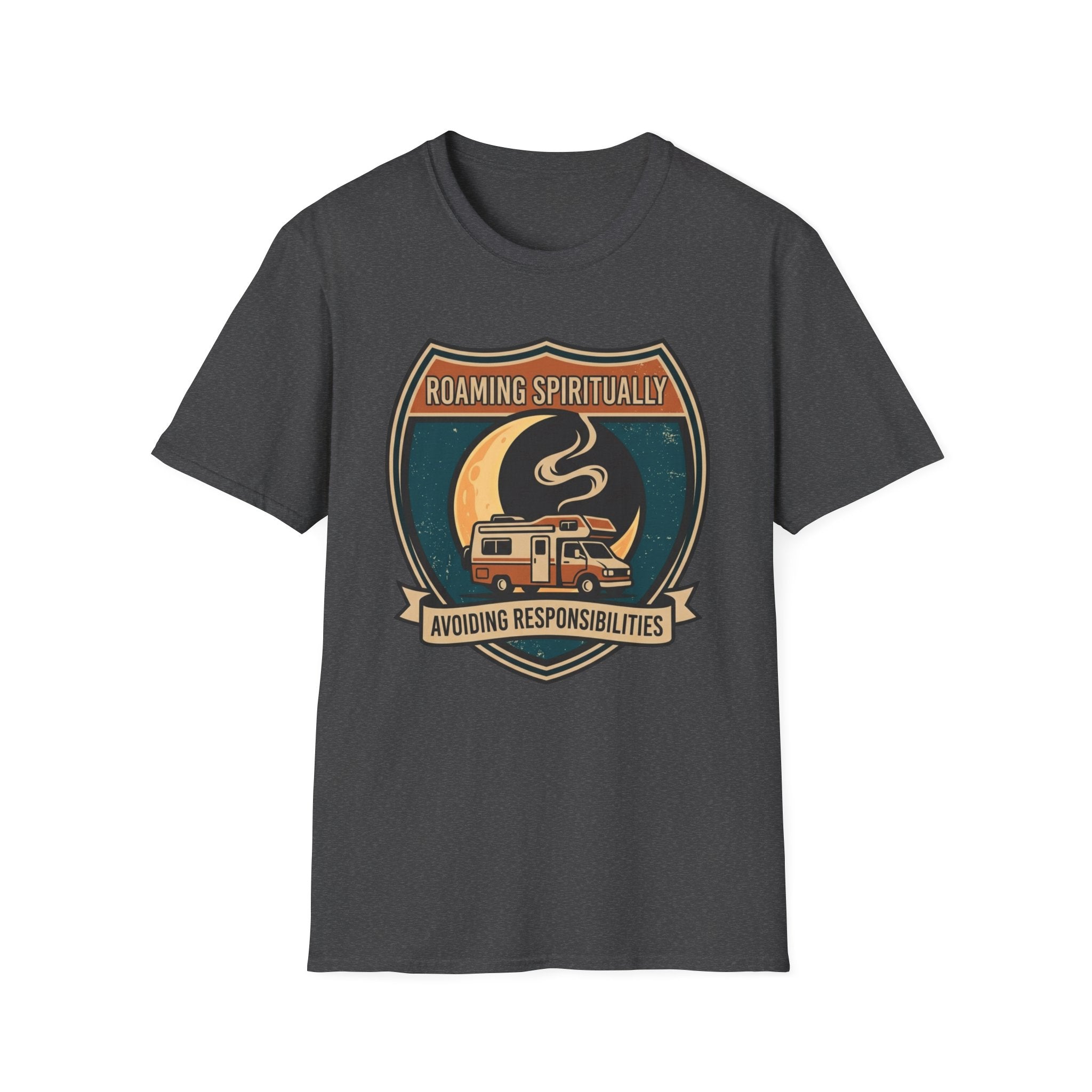 Roaming Spiritually RV T-Shirt | Retro Camper Moon Graphic Tee