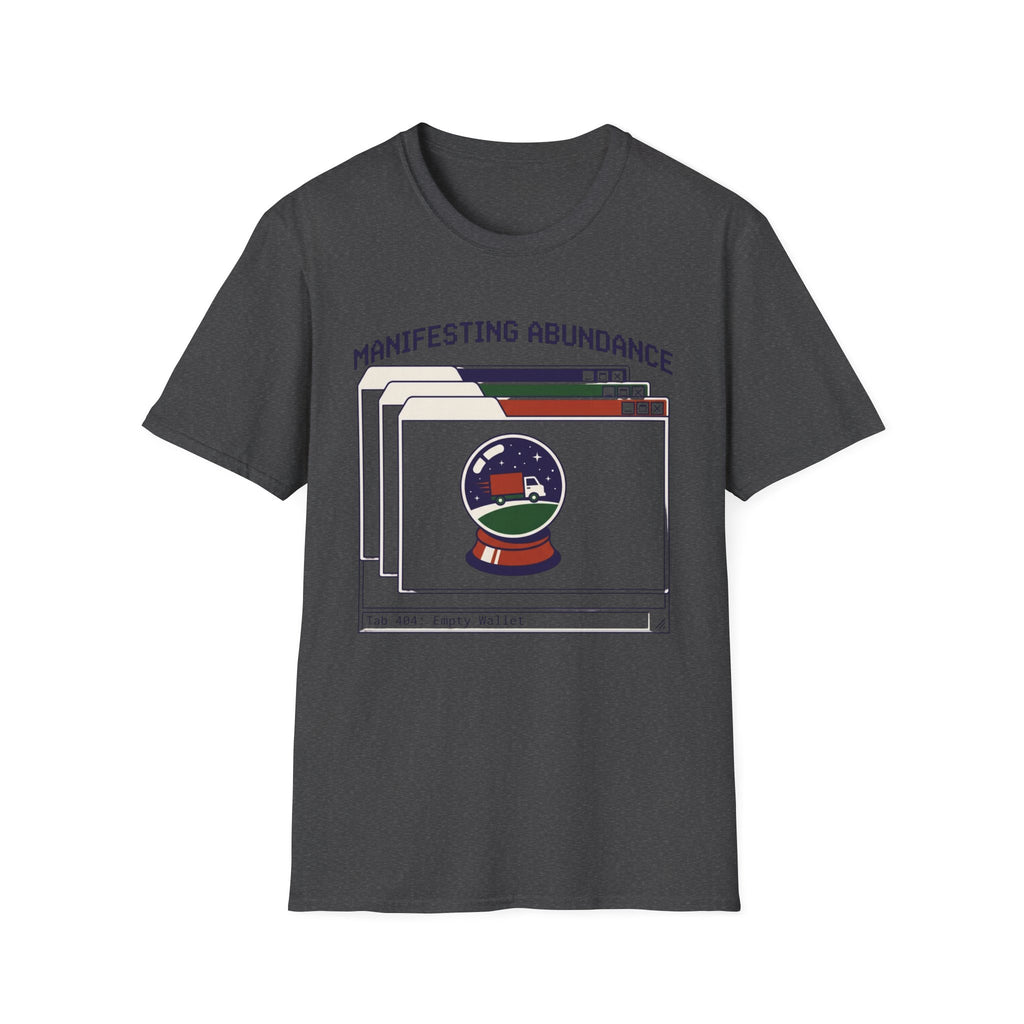 Manifesting Abundance T-Shirt | Retro Crystal Ball & Browser Window Graphic