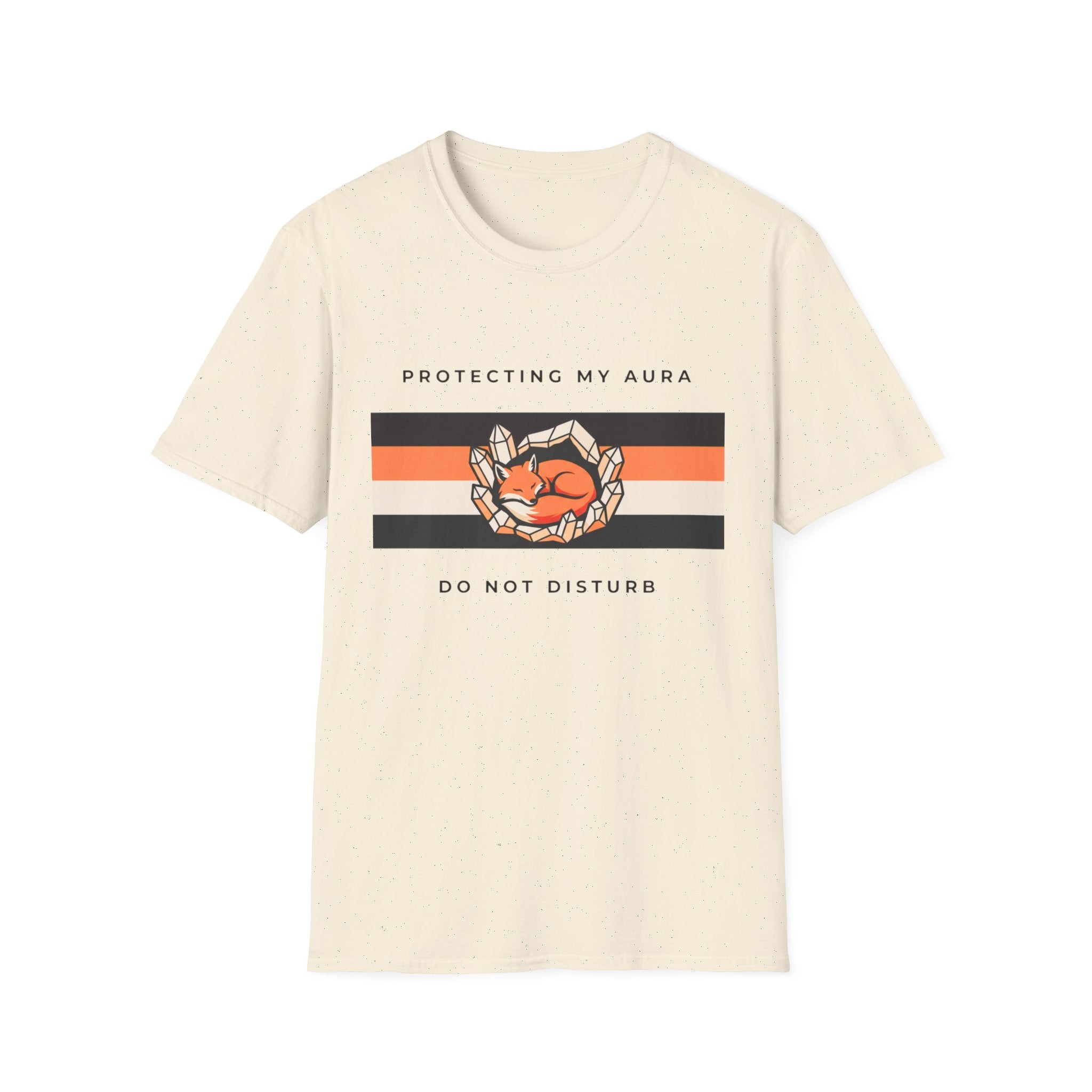 Protecting My Aura T‑Shirt | Cute Sleeping Fox Graphic Tee (Do Not Disturb)