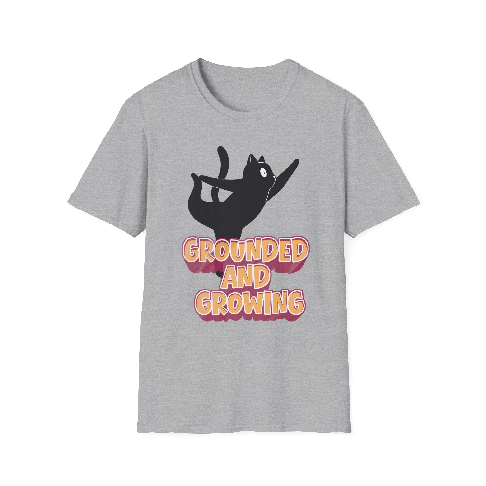 Grounded and Growing T-Shirt | Playful Yoga Cat Graphic Tee