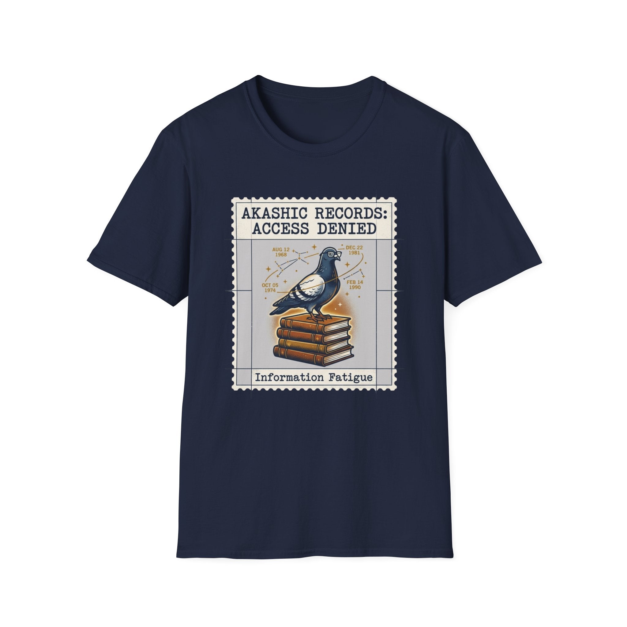 Akashic Records Access Denied T-Shirt | Vintage Pigeon & Books Spiritual Graphic Tee